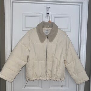 Cream Puffer Jacket Size L